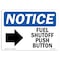 Signmission OSHA Sign, 10" H, Rigid Plastic, Fuel Shutoff Push Button (Right Arrow) Sign With Symbol, Landscape OS-NS-P-1014-L-12942 - alternate 1